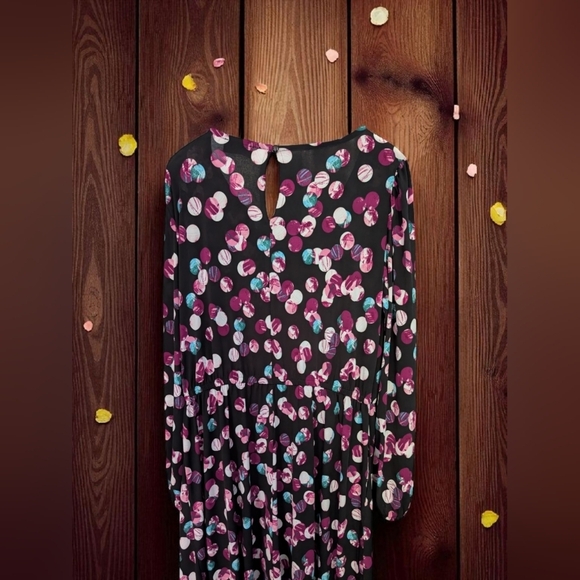 Lane Bryant Long Sleeve Fit And Flare Polka Dot Dress Size 14/16 (EUC) - Picture 14 of 16